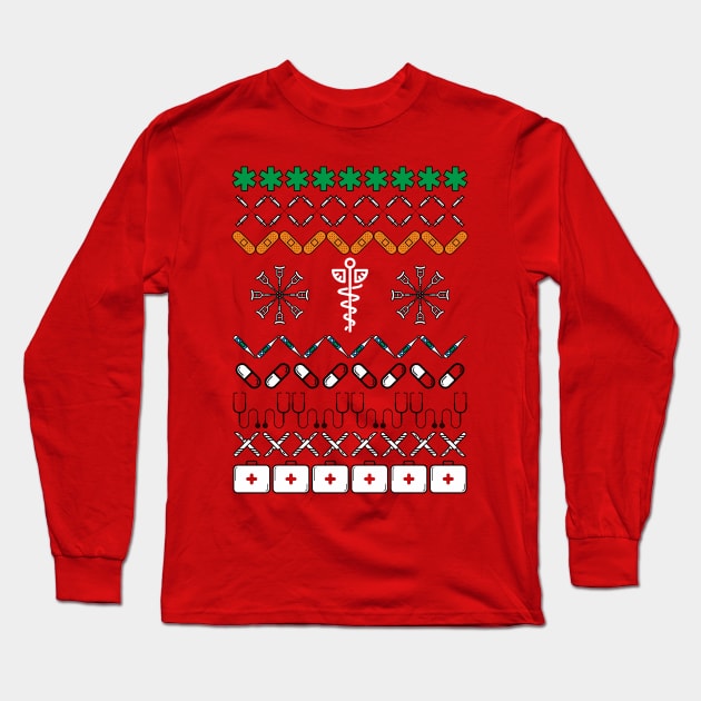 Medic Christmas party Jumper Xmas sweater Long Sleeve T-Shirt by goatboyjr